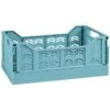 Midi Stacking Fold Flat Crate 30.6 X 20.5 X 12.6cm - Teal -Addis Homedecor Store 384975 home essentials midi stacking fold flat crate soft teal 2