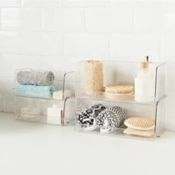Clear Stacking Caddy - Medium -Addis Homedecor Store 384976 384977 384978 384984 clear organiser tray 2