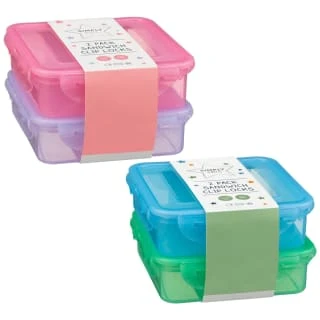 Sandwich Clip Lock Lunchbox 2pk - Blue & Green 4 Sandwich Clip Lock Lunchbox 2pk - Blue & Green - Image 2