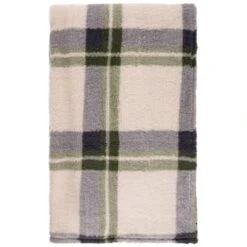 Simply Everyday Check Sherpa Throw - Green -Addis Homedecor Store 388700 green check sherpa throw 2