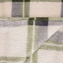 Simply Everyday Check Sherpa Throw - Green -Addis Homedecor Store 388700 green check sherpa throw 4