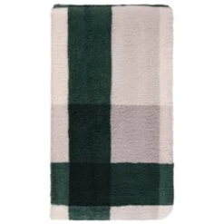 B&M Highland Green Check Sherpa Doublesided Throw -Addis Homedecor Store 388770 highland green check sherpa throw 2