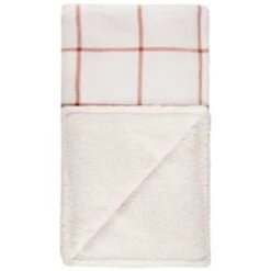 B&M Winston Check Sherpa Throw - White -Addis Homedecor Store 388854 winston check throw with sherpa 3