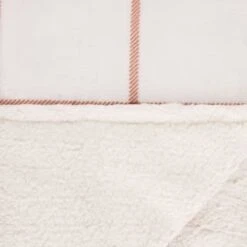 B&M Winston Check Sherpa Throw - White -Addis Homedecor Store 388854 winston check throw with sherpa 4