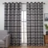 B&M Oakland Traditional Woven Grey Check Curtains 90 X 90" -Addis Homedecor Store 388935 388936 388937 388938 388939 oakland woven check curtain grey 2