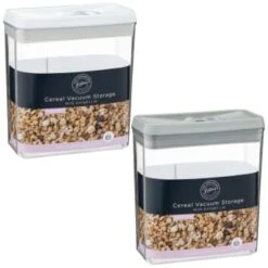 B&M Cereal Vacuum Storage Container - Grey -Addis Homedecor Store 389148 389149 cereal vacuum storage group
