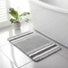 Stripe Memory Foam Bath Mat 50 X 80cm - Grey -Addis Homedecor Store 389614 grey stripe noodle memory foam bath mat 3