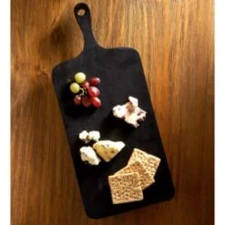 B&M Urban Paradise Black Pine Wood Serve Board -Addis Homedecor Store 390146 black pine wood serve board with serving handle 5