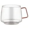 B&M Glass Mug With Coloured Handle -Addis Homedecor Store 390328 glass mug with coloured handle