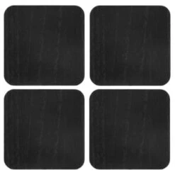 B&M Black Wooden Coasters 4pk -Addis Homedecor Store 390404 4pk wooden coasters solid wood black 2