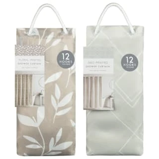 Grey Geo Printed Shower Curtain 5 Grey Geo Printed Shower Curtain - Image 3