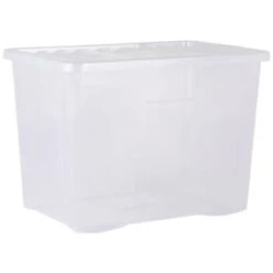 B&M Extra Large Storage Box With Lid -Addis Homedecor Store 391380 clear 80l storgae box and lid 2