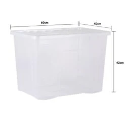 B&M Extra Large Storage Box With Lid -Addis Homedecor Store 391380 clear 80l storgae box and lid 3
