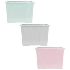 B&M Storage Box With Lid 80L - Dusty Pink -Addis Homedecor Store 391381 391383 391384 80l storage box and lid group 1