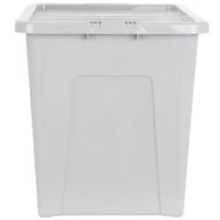 B&M Storage Box With Lid 80L - Grey -Addis Homedecor Store 391381 grey 80l storage box and lid 2