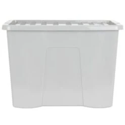 B&M Storage Box With Lid 80L - Grey -Addis Homedecor Store 391381 grey 80l storage box and lid