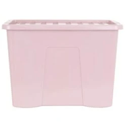 B&M Storage Box With Lid 80L - Dusty Pink -Addis Homedecor Store 391383 dusty pink 80l storage box and lid