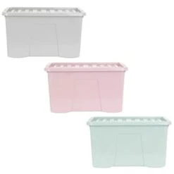 B&M Storage Box With Lid 60L - Dusty Pink -Addis Homedecor Store 391387 391388 391389 60l storage box group 1