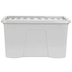 B&M Storage Box With Lid 60L - Grey -Addis Homedecor Store 391387 grey 60l storage box 4