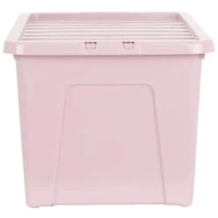 B&M Storage Box With Lid 60L - Dusty Pink -Addis Homedecor Store 391389 dusty pink 60l storage box 2