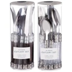 Simply Everyday Bubble Cutlery Set 16pc - Charcoal -Addis Homedecor Store 392130 16 piece cutlery set clear
