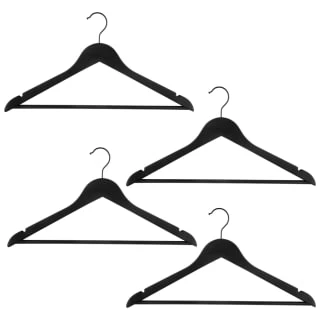 B&M Matt Black Wooden Hangers 4pk 5 B&M Matt Black Wooden Hangers 4pk - Image 3