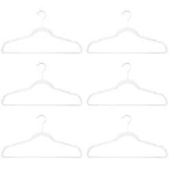 B&M Adult Clear Plastic Hanger 6pk -Addis Homedecor Store 392151 6pk clear plastic hangers 2