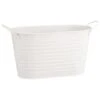 B&M Ribbed Matt Tin Trough With Handles - Cream -Addis Homedecor Store 392741 simply garden ribbed tin trough white
