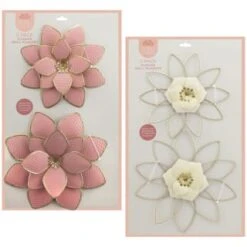 B&M Flower Wall Plaques 2pk - Pink -Addis Homedecor Store 392757 2pk metal wall flowers group