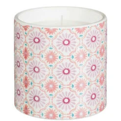 B&M Ceramic Candle With Wooden Lid - White -Addis Homedecor Store 392775 large printed ceramic candle with wooden lid white 3
