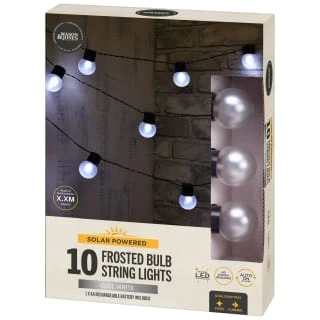 10 Solar Frosted Bulb String Lights 5 10 Solar Frosted Bulb String Lights - Image 3
