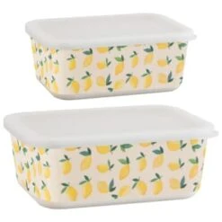 B&M Rectangular Tubs 2pk - Lemons -Addis Homedecor Store 392929 2pk reuse and repurpose rectangle tubs lemon 3