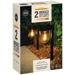 Monaco Solar Powered Post Lights 2pk -Addis Homedecor Store 392976 monaco solar powered post lights 3