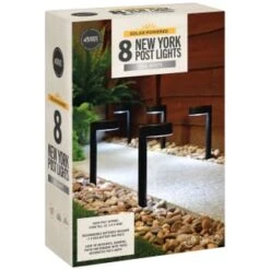 Solar Powered New York Post Lights 8pk -Addis Homedecor Store 392977 solar powered new york post lights 8pk 3