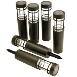 Cambridge Solar Powered Tube Post Lights 6pk 8 Cambridge Solar Powered Tube Post Lights 6pk -Addis Homedecor Store 392998 6pk cambridge solar powered tube post lights 2