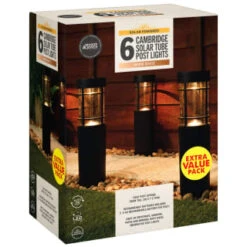 Cambridge Solar Powered Tube Post Lights 6pk 9 Cambridge Solar Powered Tube Post Lights 6pk -Addis Homedecor Store 392998 cambridge solar powered tube post lights 6pk 3