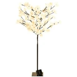 Solar Powered Magnolia Blossom Tree 4ft -Addis Homedecor Store 393029 4ft solar powered magnolia blossom tree 2