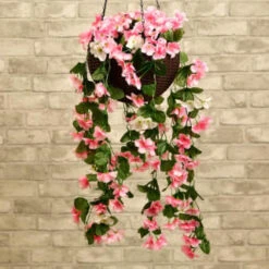 Solar Powered Artificial Floral Hanging Basket -Addis Homedecor Store 393030 solar powered artificial floral hanging basket 21