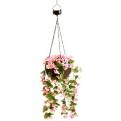 Solar Powered Artificial Floral Hanging Basket -Addis Homedecor Store 393030 solar powered artificial floral hanging basket 3