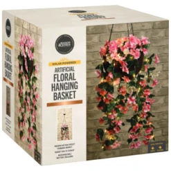 Solar Powered Artificial Floral Hanging Basket -Addis Homedecor Store 393030 solar powered artificial floral hanging basket 5