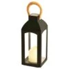Solar Powered Wooden Effect Handle Lantern -Addis Homedecor Store 393040 solar powered wooden effect handle lantern with flame effect candle 2