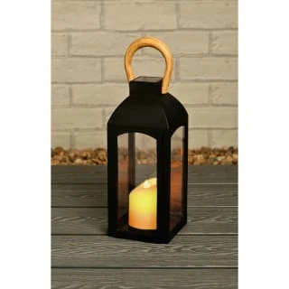 Solar Powered Wooden Effect Handle Lantern 4 Solar Powered Wooden Effect Handle Lantern - Image 2