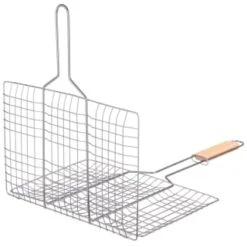 Wooden Handle Burger Griller -Addis Homedecor Store 393102 bamboo handle bbq burger griller 3