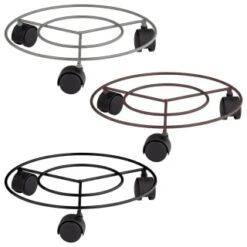 Plant Trolley - Black -Addis Homedecor Store 393177 3 wheel plant trolley group