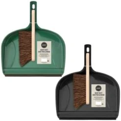 Heavy Duty Dustpan & Bassine Brush Set - Black -Addis Homedecor Store 393245 heavy duty dustpan and bassine brush set group