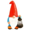 B&M Garden Gonk Ornament With Solar Lantern - Red -Addis Homedecor Store 393259 garden gonk ornament with solar lantern red 2