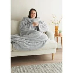 Home Essentials Teddy TV Blanket - Silver -Addis Homedecor Store 393423 home essentials teddy tv blanket silver