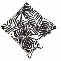 Luxury Seat Pad - Black Palm Leaf Print -Addis Homedecor Store 393561 luxury shower resistant seat pad black palm leaf print