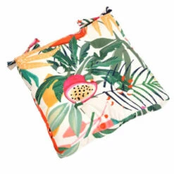 B&M Luxury Seat Pad - White Tropical Print 5 B&M Luxury Seat Pad - White Tropical Print -Addis Homedecor Store 393564 luxury shower resistant seat white tropical print 2