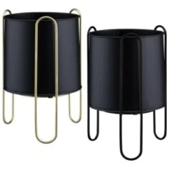B&M New York Planter In Stand - Black 5 B&M New York Planter In Stand - Black -Addis Homedecor Store 393670 new york small planter in stand group